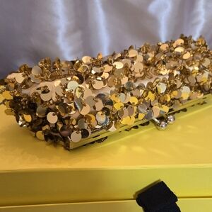 Chateau Golden  Sequin Embellished Clutch